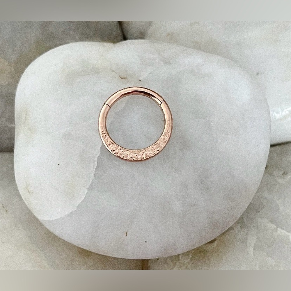 Rose Gold Septum Clicker 16 Gauge Daith Rook Ear Ring 1.2 mm 8 mm